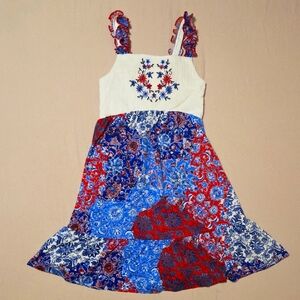 Girl Kids 10 Jona Michelle Red and Blue Floral Dress